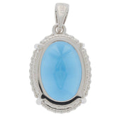 Sterling Silver Semi Mount Pendant Setting Oval OV 18X13 mm White Topaz - Syzjewelry